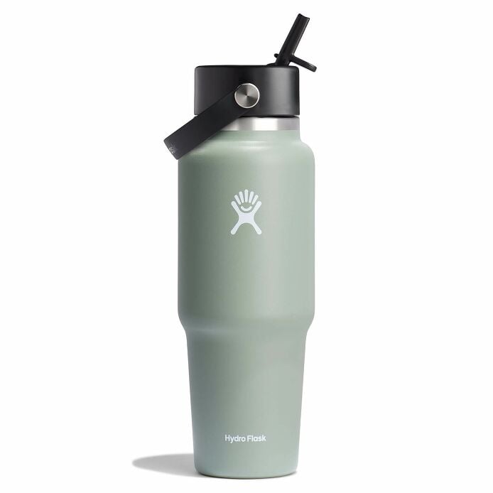 32 oz Wide Mouth Travel Bottle with Flex Straw Cap - Agave B4